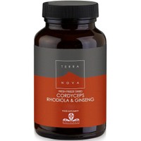 Terranova Cordyceps, Rhodiola & Ginseng Συμπλήρωμα Διατροφής με Ροδιόλα & Τζίνσενγκ για Πνευματική & Σωματική Κόπωση 50Caps