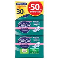 Every Day Πακέτο Προσφοράς Hyperdry Normal Ultra Plus Super Value Triple Pack Σερβιέτες Έξτρα Απορροφητικές 3x10 Τεμάχια - Πολύ Λεπτές Σερβιέτες με Φτερά & Έξτρα Προστασία Από Διαρροές στο Κέντρο