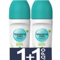 Noxzema Men Promo Cool Move Roll On Fresh in Motion 100ml (2x50ml) - Ανδρικό Αντιιδρωτικό Αποσμητικό με Αρωματικές Μικροκάψουλες για 48ωρη Προστασία