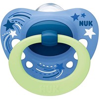 Nuk Signature Night Orthodontic Silicone Soother 0-6m 1 Τεμάχιο - Γαλάζιο - Ορθοδοντική Πιπίλα Σιλικόνης που Λάμπει στο Σκοτάδι, με Θήκη