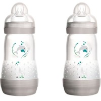 Mam Promo Pack Easy Start Anti-Colic Nature Safari 2+ Μηνών 2x260ml, Κωδ 355S - Γκρι - Μπιμπερό Πολυπροπυλενίου με Θηλή Σιλικόνης