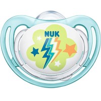 Nuk Freestyle 0-6m, 1 Τεμάχιο - Κεραυνός Γαλάζια - Ορθοδοντική Πιπίλα Σιλικόνης με Θήκη