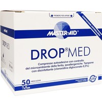Master Aid Drop Med 7cm x 5cm 50 Τεμάχια - Αυτοκόλλητες Αντικολλητικές Γάζες
