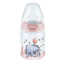 Nuk Disney Winnie the Pooh First Choice Plus PP Non Colic Bottle Pink 0-6m 150ml - Πλαστικό Μπιμπερό με Θηλή Σιλικόνης για Βρέφη, Κατά των Κολικών με Δείκτη Ελέγχου Θερμοκρασίας
