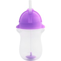 Munchkin Click Lock Tip & Sip Tall Straw Cup 12m+, 296ml - Μωβ - Ποτήρι με Ευέλικτο Καλαμάκι