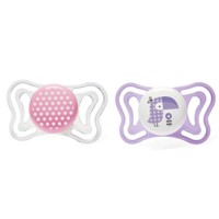 Chicco Silicone Soother Physio Forma Light 2-6m 2 Τεμάχια - Διάφανο/ Μωβ - Ελαφριά Πιπίλα Σιλικόνης από 2 Έως 6 Μηνών