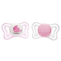 Chicco Silicone Soother Physio Forma Light 2-6m 2 Τεμάχια - Ροζ/ Διάφανο - Ελαφριά Πιπίλα Σιλικόνης από 2 Έως 6 Μηνών