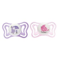 Chicco Silicone Soother Physio Forma Light 2-6m 2 Τεμάχια - Μωβ/ Ροζ - Ελαφριά Πιπίλα Σιλικόνης από 2 Έως 6 Μηνών