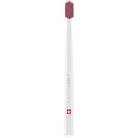 Curaprox CS 12460 Velvet Toothbrush 1 Τεμάχιο - Άσπρο / Μπορντό - Οδοντόβουρτσα με Εξαιρετικά Απαλές & Πυκνές Ίνες Curen για Πολύ Ευαίσθητα Δόντια
