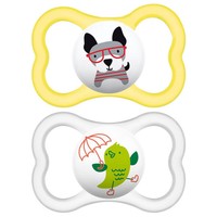 Mam Air Silicone Soother 6+m Κωδ 215S 2 Τεμάχια - Κίτρινο / Διάφανο - Ορθοδοντική Πιπίλα Σιλικόνης από 6 Μηνών