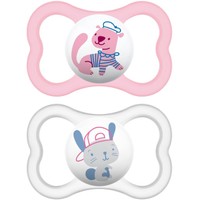 Mam Air Silicone Soother 6+m Κωδ 215S 2 Τεμάχια - Ροζ / Διάφανο - Ορθοδοντική Πιπίλα Σιλικόνης από 6 Μηνών