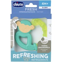 Chicco Refreshing Teether with Ergonomic Shape 4m+, 1 Τεμάχιο - Πράσινο - Δροσιστικός Κρίκος Οδοντοφυίας με Εργονομική Λαβή που Ανακουφίζει τα Ούλα του Μωρού