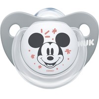 Nuk Trendline Disney Mickey Silicone 0-6 Μηνών 1 Τεμάχιο - Γκρι - Ορθοδοντική Πιπίλα Σιλικόνης