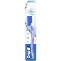 Oral-B 123 Indicator Medium Toothbrush 35mm 1 Τεμάχιο - Λιλά / Μπλε - Χειροκίνητη Οδοντόβουρτσα με Μέτριες Ίνες