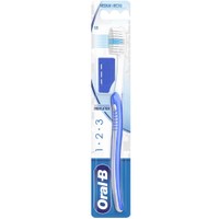 Oral-B 123 Indicator Medium Toothbrush 35mm 1 Τεμάχιο - Μπλε / Μπλε - Χειροκίνητη Οδοντόβουρτσα με Μέτριες Ίνες