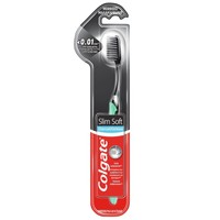 Colgate Charcoal Slim Soft Toothbrush 1 Τεμάχιο - Τιρκουάζ - Οδοντόβουρτσα με Εξαιρετικά Λεπτές - Απαλές Ίνες Καθαρισμού, Εμποτισμένες με Ξυλάνθρακα