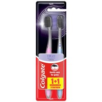 Colgate High Density Charcoal Toothbrush Soft 2 Τεμάχια - Ροζ / Γαλάζιο - Μαλακή Οδοντόβουρτσα με Ίνες Εμπλουτισμένες με Άνθρακα για Βαθύ Καθαρισμό