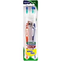 Gum Sunstar Super Tip Bonus Pack Medium / Normal Toothbrush 2 Τεμάχια, Κωδ 463 - Πορτοκαλί / Μωβ - Χειροκίνητη Οδοντόβουρτσα Μέτρια
