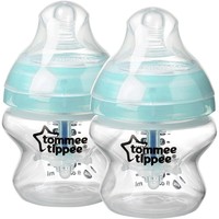 Tommee Tippee Closer to Nature Advanced Anti-Colic Baby Bottle 0m+, 2 Τεμάχια (2x150ml) Κωδ 42260286 - Μπιμπερό Πολυπροπυλενίου Αργής Ροής με Θηλή Σιλικόνης Κατά των Κολικών