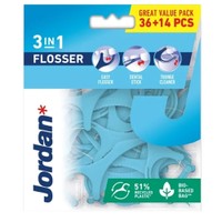 Jordan 3 in 1 flosser Κωδ 310080 50 Τεμάχια - Οδοντικό Νήμα με Λαβή σε Γαλάζιο Χρώμα