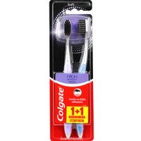 Colgate High Density Charcoal Toothbrush Soft 2 Τεμάχια - Μωβ / Γαλάζιο - Μαλακή Οδοντόβουρτσα με Ίνες Εμπλουτισμένες με Άνθρακα για Βαθύ Καθαρισμό
