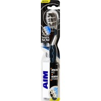 Aim White Now Antibac + White Medium Toothbrush 1 Τεμάχιο - Μαύρο - Μέτρια Οδοντόβουρτσα για πιο Λεία, Λευκότερα Δόντια με Ίνες Κατά των Βακτηρίων