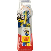 Colgate Promo Minions Extra Soft 2-6 Years 2 Τεμάχια - Παιδική Οδοντόβουρτσα Εύκολη στη Χρήση για πολύ Απαλό Καθαρισμό