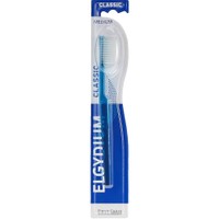 Elgydium Classic Medium Toothbrush 1 Τεμάχιο - Γαλάζιο - Χειροκίνητη Οδοντόβουρτσα Ενηλίκων Μέτριας Σκληρότητας με Εργονομική Λαβή & Αποστρογγυλεμένες Ίνες