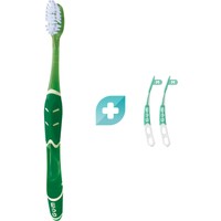 Gum Promo Sunstar Pro Medium Πράσινο 1 Τεμάχιο, Κωδ 528 & Δώρο Soft Picks 2 Τεμάχια - Χειροκίνητη Οδοντόβουρτσα Μέτριας Σκληρότητας & Μεσοδόντια Βουρτσάκια
