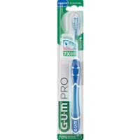 Gum Pro Medium Toothbrush 1 Τεμάχιο, Κωδ 528 - Μπλε - Μεσαίας Σκληρότητας Χειροκίνητη Οδοντόβουρτσα για Βαθύ Καθαρισμό & Αφαίρεση της Πλάκας με Καπάκι