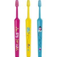 Tepe Kids Mini Extra Soft Toothbrush 0-3 Years 3 Τεμάχια, Φούξια - Κίτρινο - Μπλε - Οδοντόβουρτσα με Μικρή Κωνική Κεφαλή & Πολύ Μαλακές Ίνες Κατάλληλη για τα Πρώτα Δόντια