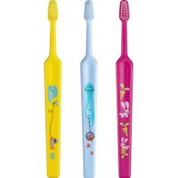 Tepe Kids Mini Extra Soft Toothbrush 0-3 Years 3 Τεμάχια, Κίτρινο - Γαλάζιο - Φούξια - Οδοντόβουρτσα με Μικρή Κωνική Κεφαλή & Πολύ Μαλακές Ίνες Κατάλληλη για τα Πρώτα Δόντια