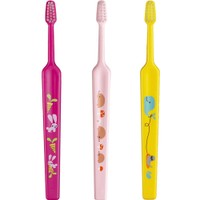 Tepe Kids Mini Extra Soft Toothbrush 0-3 Years 3 Τεμάχια, Φούξια - Ροζ - Κίτρινο - Οδοντόβουρτσα με Μικρή Κωνική Κεφαλή & Πολύ Μαλακές Ίνες Κατάλληλη για τα Πρώτα Δόντια