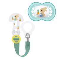 Mam Clip it! & Original Soother 1 Τεμάχιο, Κωδ 319SB - Ορθοδοντική Πιπίλα Σιλικόνης με Κορδέλα Στήριξης