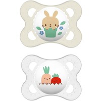 Mam Original 2-6m Latex Soother 2 Τεμάχια, Κωδ 101LU - Κρεμ / Διάφανο - Ορθοδοντική Πιπίλα με Θηλή από Φυσικό Καουτσούκ