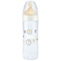 Nuk New Classic PP Bottle with First Choice Plus Latex Teat 6m+ 250ml, Κωδ 10536548 - Κίτρινο / Γκρι - Μπιμπερό Πολυπροπυλενίου με Θηλή Καουτσούκ Μεσαίας Ροής για Βρεφικό Γάλα