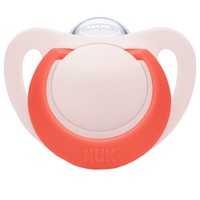 Nuk Star Silicone Soother 6-18m 1 Τεμάχιο - Ροζ - Ορθοδοντική Πιπίλα Σιλικόνης με Θήκη