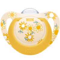 Nuk Star Silicone Soother 6-18m 1 Τεμάχιο - Κίτρινο - Ορθοδοντική Πιπίλα Σιλικόνης με Θήκη