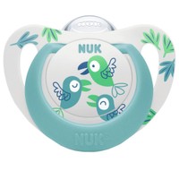 Nuk Star Silicone Soother 6-18m 1 Τεμάχιο - Πράσινο - Ορθοδοντική Πιπίλα Σιλικόνης με Θήκη