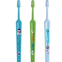 Tepe Kids Mini Extra Soft Toothbrush 0-3 Years 3 Τεμάχια, Μπλε / Πράσινο / Γαλάζιο - Οδοντόβουρτσα με Μικρή Κωνική Κεφαλή & Πολύ Μαλακές Ίνες Κατάλληλη για τα Πρώτα Δόντια