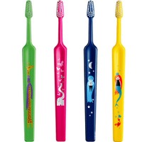 TePe Kids Extra Soft Toothbrush 0-3 Years 4 Τεμάχια - Multicolor 12 - Οδοντόβουρτσα με Μικρή Κωνική Κεφαλή & Πολύ Μαλακές Ίνες Κατάλληλη για τα Πρώτα Δόντια