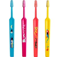 TePe Kids Extra Soft Toothbrush 0-3 Years 4 Τεμάχια - Multicolor 13 - Οδοντόβουρτσα με Μικρή Κωνική Κεφαλή & Πολύ Μαλακές Ίνες Κατάλληλη για τα Πρώτα Δόντια