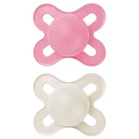 Mam Original Start Silicone Soother 0-2m 2 Τεμάχια, Κωδ 078SGc - Φούξια / Γκρι - Ορθοδοντική Πιπίλα Σιλικόνης με Θήκη Μεταφοράς