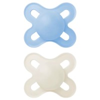 Mam Original Start Silicone Soother 0-2m 2 Τεμάχια, Κωδ 078SBc - Μπλε / Γκρι - Ορθοδοντική Πιπίλα Σιλικόνης με Θήκη Μεταφοράς