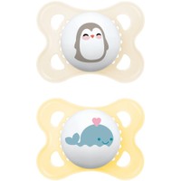 Mam Original Latex Soother 2-6m 2 Τεμάχια, Κωδ 101LUC - Ανοιχτό Ροζ / Κίτρινο - Ορθοδοντική Πιπίλα με Θηλή από Φυσικό Καουτσούκ