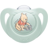 Nuk Star Disney Baby Winnie the Pooh Silicone Soother 0-6m 1 Τεμάχιο - Φυστικί - Εξαιρετικά Μαλακή Πιπίλα Σιλικόνης με Θήκη Μεταφοράς