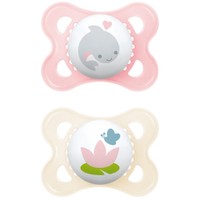 Mam Original Latex Soother 2-6m 2 Τεμάχια, Κωδ 101LGC - Ροζ / Κρεμ - Ορθοδοντική Πιπίλα με Θηλή από Φυσικό Καουτσούκ & Θήκη Μεταφοράς