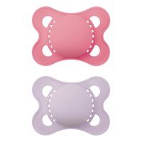 Mam Original Unprinted Silicone Soother 2-6m 2 Τεμάχια, Κωδ 118SGc - Φούξια / Λιλά - Ορθοδοντική Πιπίλα Σιλικόνης με Θήκη Μεταφοράς & Αποστείρωσης