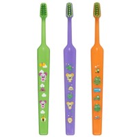 Tepe Good Mini Extra Soft Toothbrush Bolibompa 0-3 Years 3 Τεμάχια - Πράσινο / Μωβ / Πορτοκάλι - Οδοντόβουρτσα με Πολύ Μαλακές Ίνες & Πολύ Μικρή Κεφαλή για Βρέφη - Νήπια