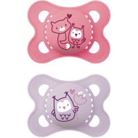 Mam Original Silicone Soother 2-6m Κωδ 100SGc, 2 Τεμάχια - Φούξια / Λιλά - Ορθοδοντική Πιπίλα Σιλικόνης με Θήκη Μεταφοράς